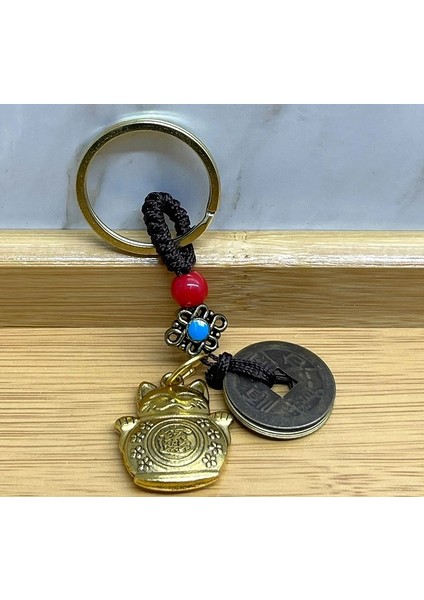 Metal Şans ve Bereket Kedisi Anahtarlık ALK4453