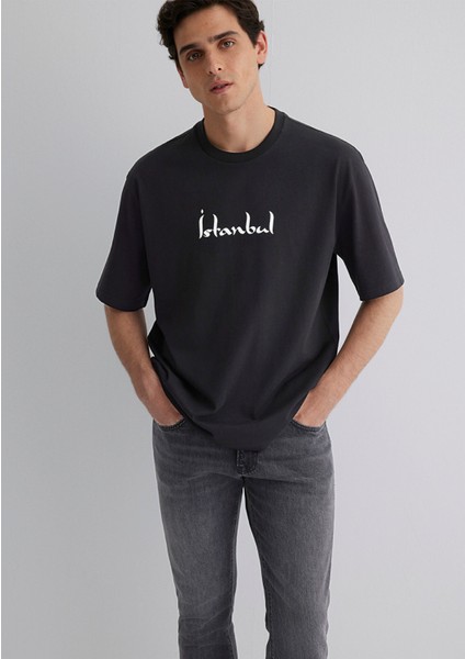 Istanbul Baskılı Siyah Tişört 0612999-900