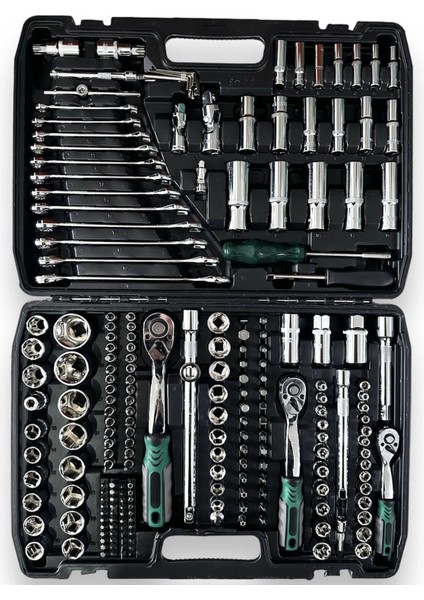 Tam Profesiyonel Germany 72 Diş Eğik Cırcır 216 Parça Lokma Takımı Oto Tamirci Tam Set 1/2-3/8-1/4 modelleri