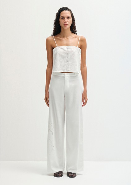 Fisto Işlemeli Ekru Bluz 1211218-70057