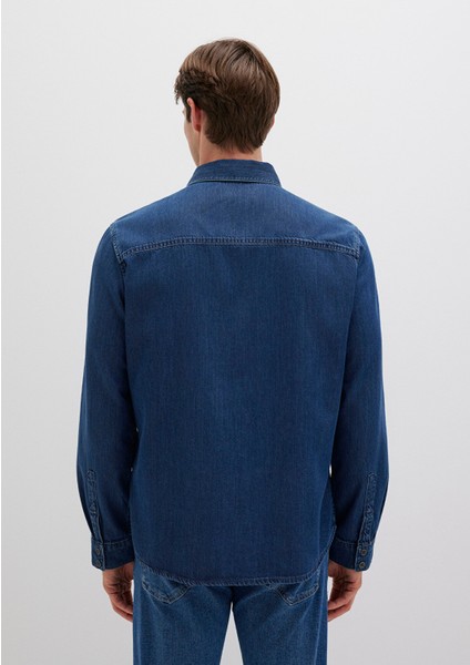 Roy Lux Black Koyu Indigo Mavisi Jean Gömlek 0210496-90767