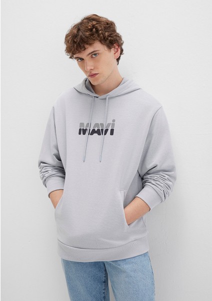 Mavi Logo Baskılı Gri Sweatshirt 0S10395-70075