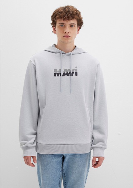 Mavi Logo Baskılı Gri Sweatshirt 0S10395-70075