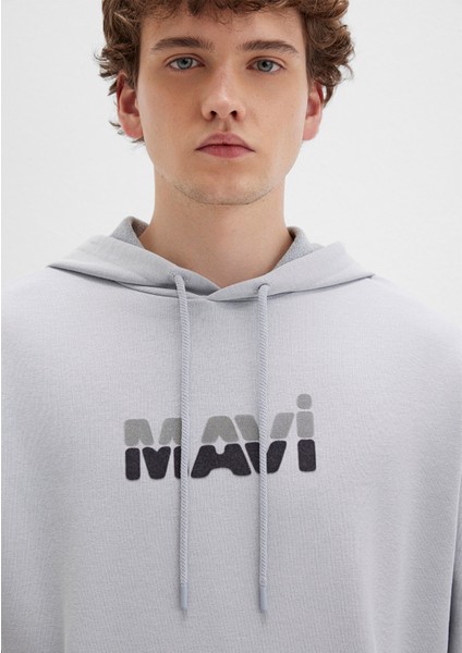 Mavi Logo Baskılı Gri Sweatshirt 0S10395-70075
