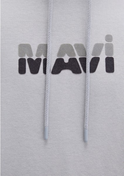 Mavi Logo Baskılı Gri Sweatshirt 0S10395-70075