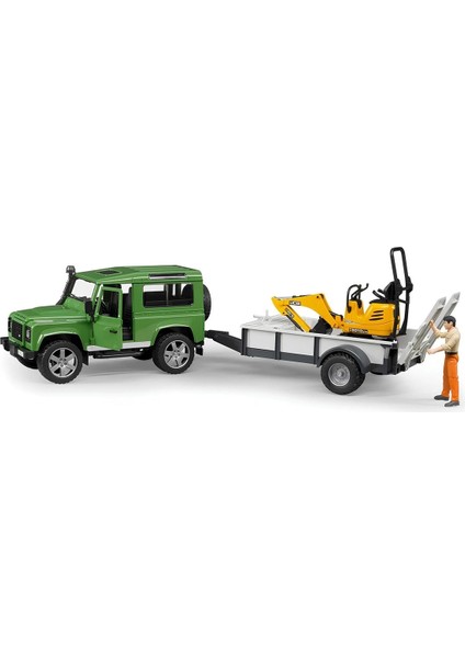 Bruder Land Rover Arazi Aracı ve Jcb Mini Kazıcı BR02593 modelleri