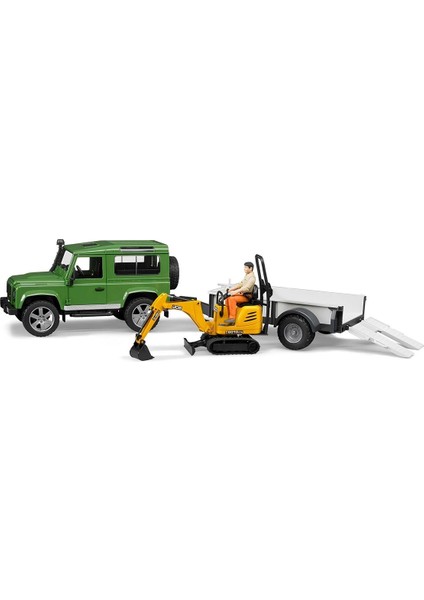 Bruder Land Rover Arazi Aracı ve Jcb Mini Kazıcı BR02593 fırsatları