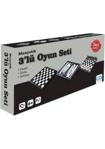 Manyetik 3'lü Oyun Seti