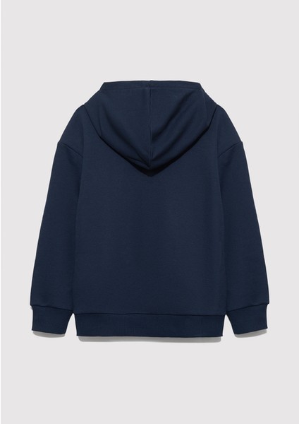 Mavi Jeans Basklı Kapüşonlu Lacivert Sweatshirt 6S10141-82318