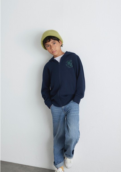 MJ Baskılı Lacivert Sweatshirt 6S10127-82318