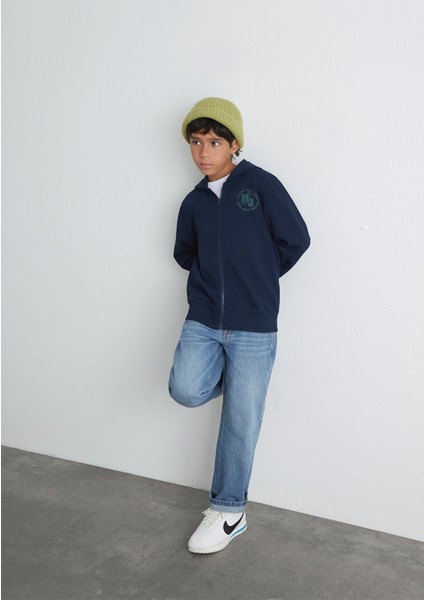 MJ Baskılı Lacivert Sweatshirt 6S10127-82318