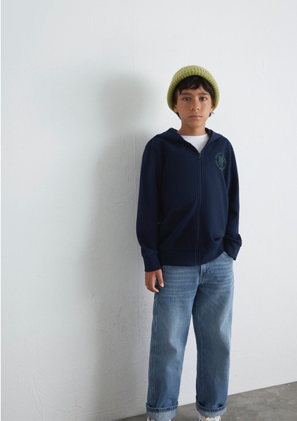 MJ Baskılı Lacivert Sweatshirt 6S10127-82318