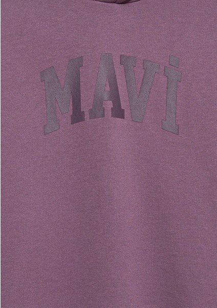 Mavi Logo Baskılı Mor Sweatshirt 6S10143-70656
