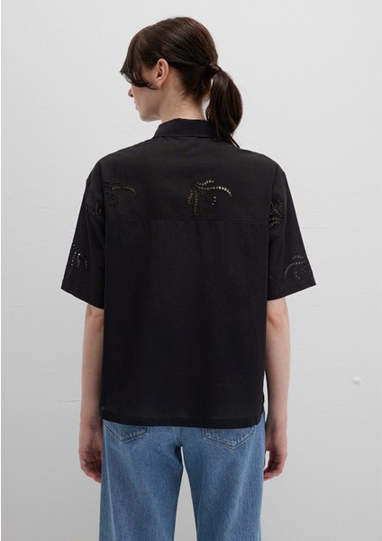 Brode Detaylı Siyah Gömlek 1211186-900