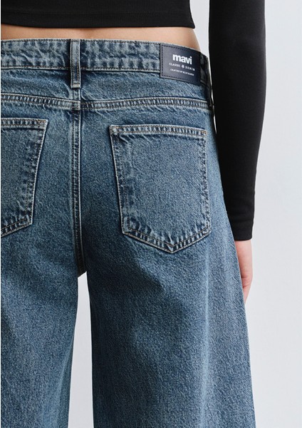 Emilia Classic Denim Puslu Koyu Mavi Jean Pantolon 1012641-90118
