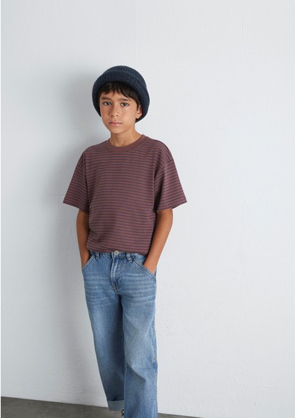 Kahverengi Çizgili Tişört 6610390-90787 indirimleri