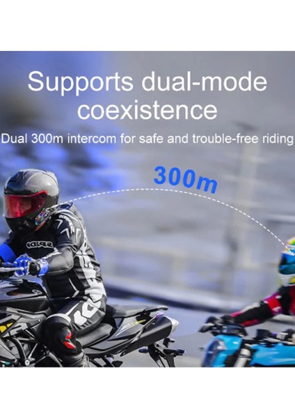 Y20 Max Motosiklet Bluetooth 5.3 Kask Intercom 2 Kişi 300 Metre Eşleşme Özellikli - Lisinya