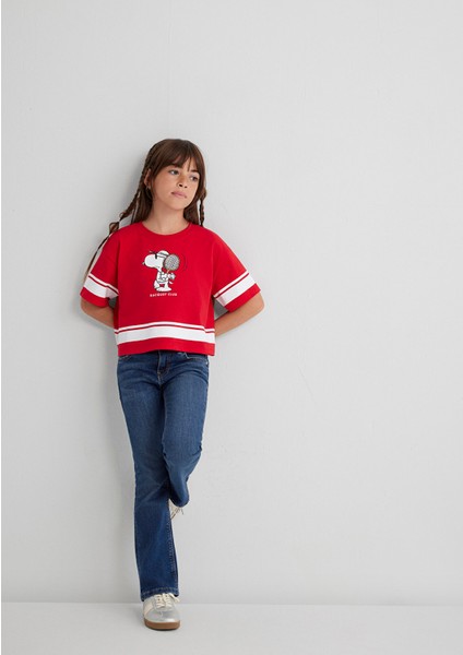 Peanuts Baskılı Kırmızı Tişört 7610372-82054