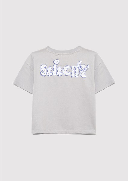 Stitch Baskılı Gri Tişört 7610374-70075
