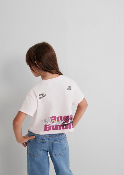 Bugs Bunny Baskılı Pembe Tişört 7610369-90773
