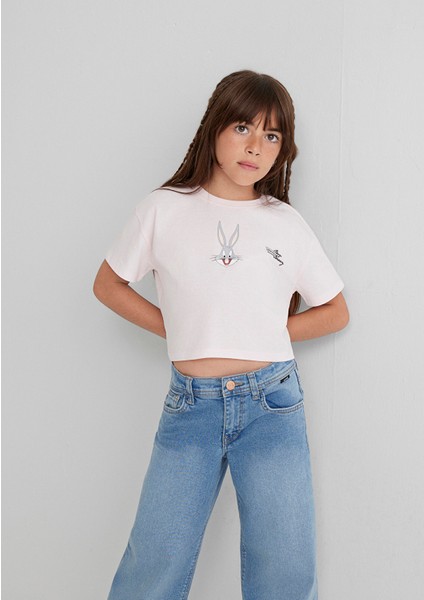 Bugs Bunny Baskılı Pembe Tişört 7610369-90773