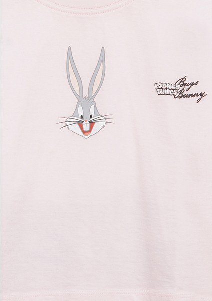 Bugs Bunny Baskılı Pembe Tişört 7610369-90773