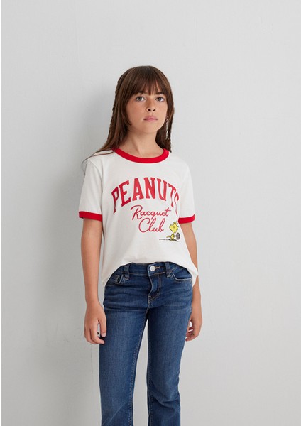 Peanuts Baskılı Ekru Tişört 7610371-70057