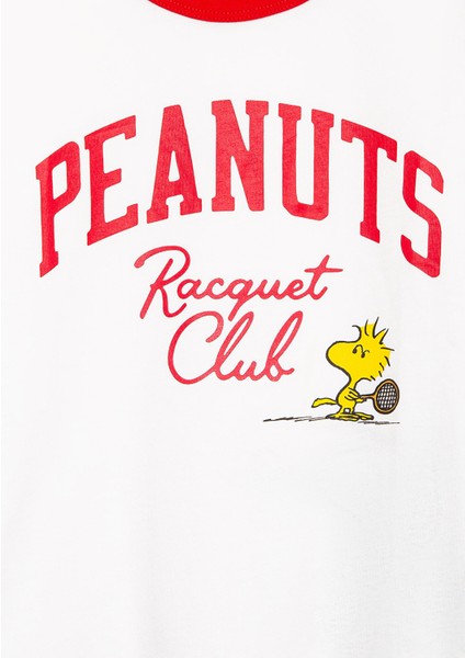Peanuts Baskılı Ekru Tişört 7610371-70057