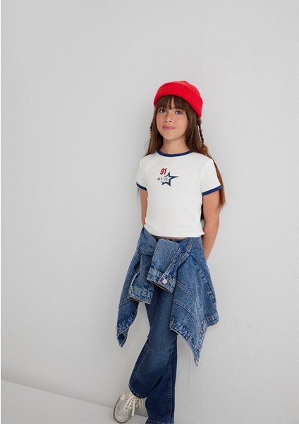 Baskılı Ekru Tişört 7610345-70057