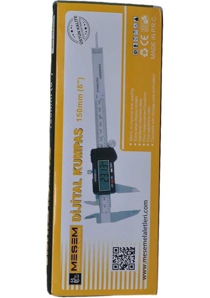 150 mm Mekanik Çelik Kumpas Özel Kutulu Hassas Manuel Ölçü Aleti ( Lisinya )