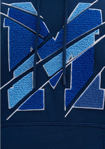 M Logo Baskılı Kapüşonlu Lacivert Sweatshirt 0S10106-89353