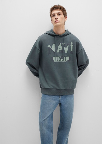 Mavi Baskılı Yeşil Sweatshirt 0S10301-71598