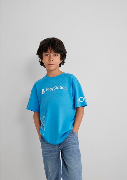 PlayStation Baskılı Mavi Tişört​ 6610376-70772