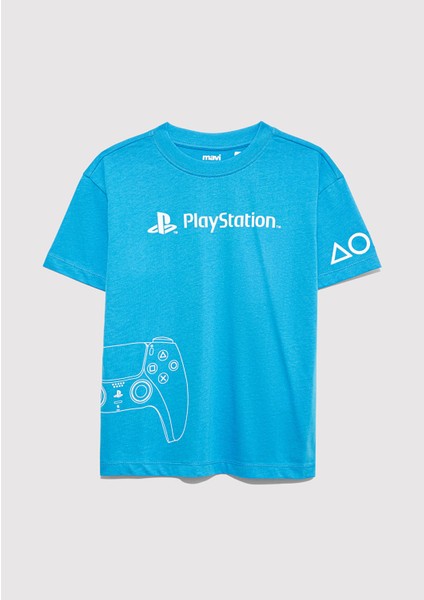 PlayStation Baskılı Mavi Tişört​ 6610376-70772