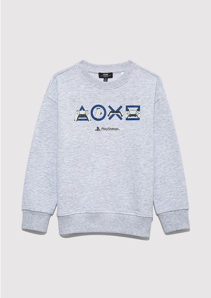 Playstation Baskılı Gri Sweatshirt 6S10132-88467