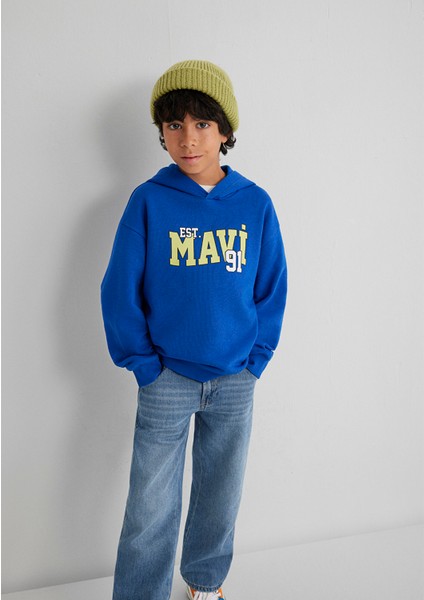 Mavi Baskılı Mavi Sweatshirt 6S10139-70576