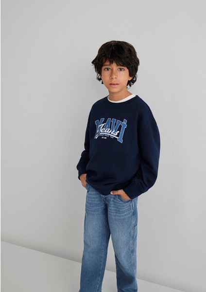 Mavi Jeans Baskılı Lacivert Sweatshirt 6S10136-70490