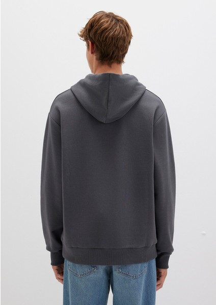 Mvjns Logo Baskılı Kapüşonlu Antrasit Sweatshirt 0611786-80106