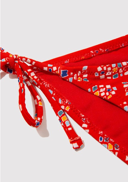 Balık Desenli Kırmızı Bikini Altı 1913628-10076