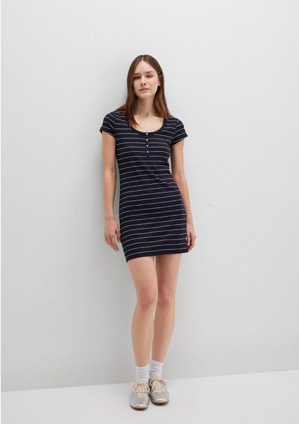 Çizgili Örme Elbise 1310774-91103