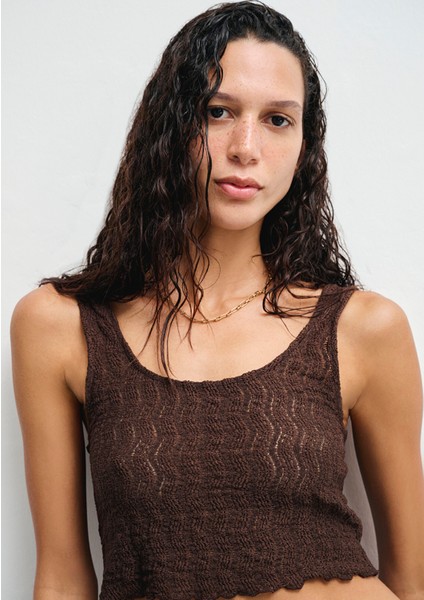 Kahverengi Örme Atlet 1613630-70244