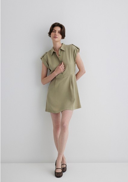 Yeşil Gömlek Elbise 1310758-86749