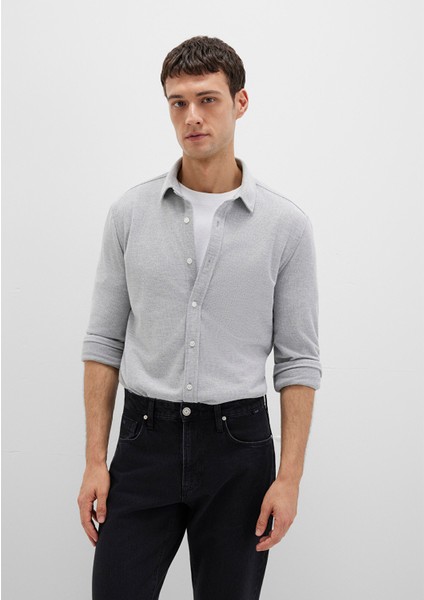 Gri Örme Gömlek 0211513-80018