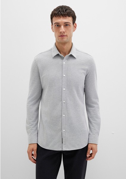 Gri Örme Gömlek 0211513-80018