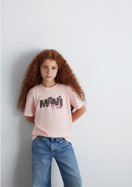 Mavi Pati Baskılı Pembe Tişört 7610361-90974 fırsatları