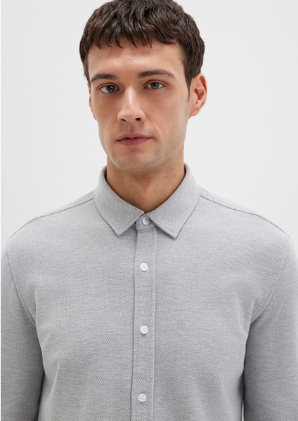 Gri Örme Gömlek 0211513-80018