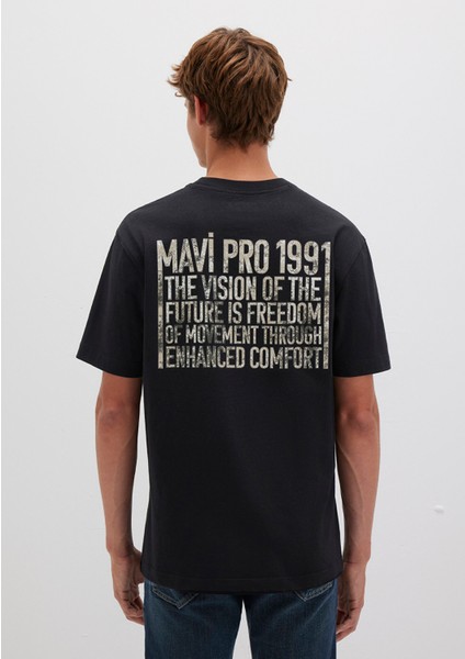 Mavi Pro Baskılı Siyah Tişört 0613078-900