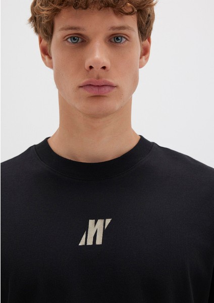 Mavi Pro Baskılı Siyah Tişört 0613078-900