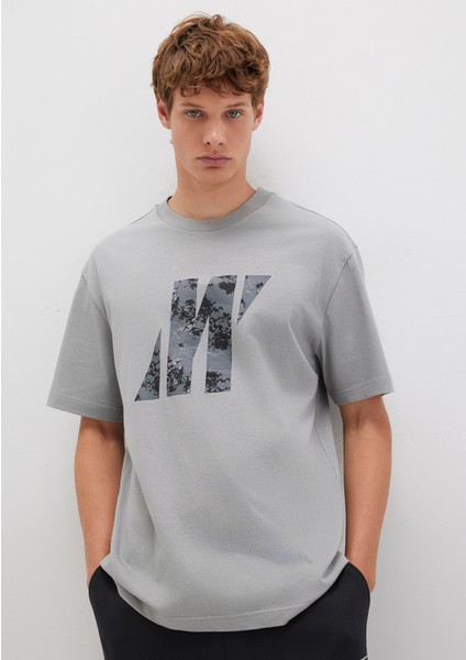 Mavi Pro Logo Baskılı Gri Tişört 0613083-82577