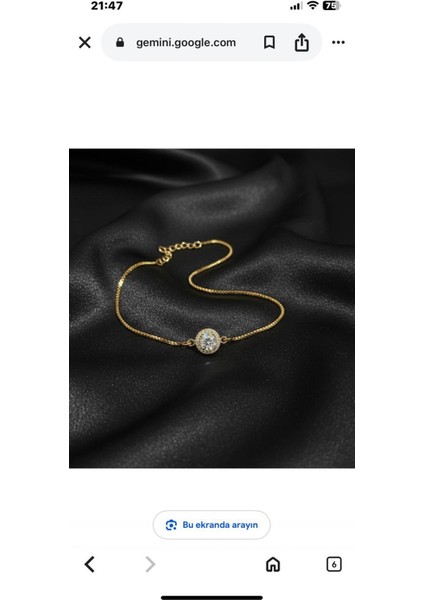 Gold Tek Taş Bileklik